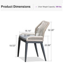 PURPLE LEAF 2 Pieces  Sunbrella Patio Dining Chairs with All-Weather Wicker Back and Comfortable Cushions for Deck, Garden, Kitchen