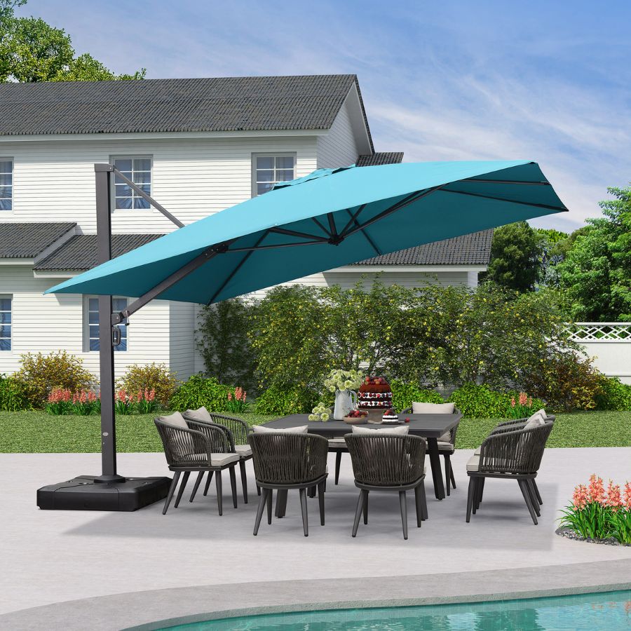 lsu tigers patio umbrella 12x12ft Large Patio Umbrella for Pool & Backyard, Turquoise Blue