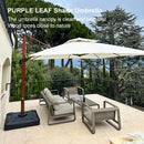 PURPLE LEAF Double Top 9 / 10 / 11 / 12 ft Square Aluminum Sun Umbrellas in Wood Color