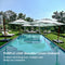 PURPLE LEAF Double Top 10 / 11 / 12 / 13 ft Round Aluminum Patio Umbrella in Wood Color