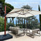 PURPLE LEAF Double Top 9 / 10 / 11 / 12 ft Square Aluminum Sun Umbrellas in Wood Color