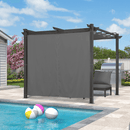 PURPLE LEAF Outdoor Retractable Pergola with Sun Shade Canopy Patio Aluminum Pergola With Curtains