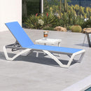 PURPLE LEAF Patio Chaise Lounge Chair Outdoor Plastic Textilene Sun Bathing Recliner Tanning Pool Lounger with 6 Adjustable Position for Outside Beach in-Pool Lawn Poolside