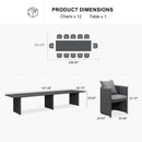 PURPLE LEAF Sanori Outdoor Dining Set Weather-Resistant Aluminum Table and Chairs Set with Backrest Pillow and Olefin Cushions for Deck
