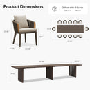 PURPLE LEAF Hailar Outdoor Dining Set for Family, Aluminum Outdoor Patio Table and Chairs Set with Olefin Cushions, Patio Furniture Set for Garden or Deck