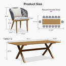 PURPLE LEAF Teak Patio Dining Set with Cushions and Pillow All-Weather Wicker Patio Table Set for Garden, Deck, and Yard