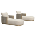 PURPLE LEAF Outdoor Chaise Lounge with 11'' Plush Cushion