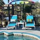 PURPLE LEAF Patio Chaise Lounge Chair Outdoor Plastic Textilene Sun Bathing Recliner Tanning Pool Lounger with 6 Adjustable Position for Outside Beach in-Pool Lawn Poolside