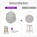 PURPLE LEAF Patio Oversized Backrest Bar Height Stool Set of 2 Outdoor Round Barstools Aluminum Frame Woven Rattan for Indoor Kitchen Dining Bistros Cafe Restaurant