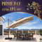 PURPLE LEAF SUNBRELLA Fabric Double Top Square Cantilever Umbrella with Wood Pattern