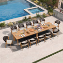 PURPLE LEAF 7 / 9 / 11 pcs Outdoor Dining Set Patio Dining Furniture for Lawn Backyard Deck Brown