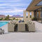 PURPLE LEAF Sanori Patio Dining Set Modern Large Weather-Resistant Table and Aluminum Chairs with Cushions for Garden Beige