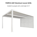 PURPLE LEAF Louvered Pergola Accessory Aluminum Louver Grille for Optimal Privacy, Sunlight Control Side Fixed Shutter Wall, Pergola Not Included