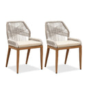 PURPLE LEAF 2 Pieces  Sunbrella Patio Dining Chairs with All-Weather Wicker Back and Comfortable Cushions for Deck, Garden, Kitchen