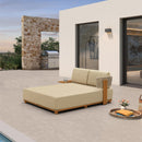 PURPLE LEAF Outdoor Daybed for Patio,  Poolside Chaise Lounge Bed with Cushion, Olefin Blend Fabric, Aluminum Frame Sunbed with Side Table for Deck and Backyard