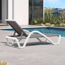 PURPLE LEAF Patio Chaise Lounge Chair Outdoor Plastic Textilene Sun Bathing Recliner Tanning Pool Lounger with 6 Adjustable Position for Outside Beach in-Pool Lawn Poolside