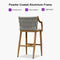 PURPLE LEAF Outdoor Bar Stool Set of 2 Aluminum Frame Bar Chair with Cushion and Back Kitchen Island Bar Stools