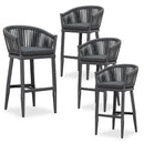 Purple Leaf Counter Bar Stools Chair Set of 2, Modern Aluminum Wicker Bar Chair Indoor and Outdoor