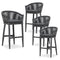 Purple Leaf Counter Bar Stools Chair Set of 2, Modern Aluminum Wicker Bar Chair Indoor and Outdoor