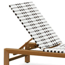 PURPLE LEAF Outdoor Teak Chaise Lounge Chair, Wood Grain Aluminum Outdoor Pool Lounge Chairs with Adjustable Backrest, Breathable Recliner for Patio, Poolside, Garden