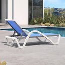 PURPLE LEAF Patio Chaise Lounge Chair Outdoor Plastic Textilene Sun Bathing Recliner Tanning Pool Lounger with 6 Adjustable Position for Outside Beach in-Pool Lawn Poolside