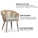 PURPLE LEAF 7/9/11 Pieces Outdoor Dining Set with Aluminium Table and Rattan Chairs, Champagne