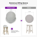PURPLE LEAF Patio Oversized Backrest Bar Height Stool Set of 2 Outdoor Round Barstools Aluminum Frame Woven Rattan for Indoor Kitchen Dining Bistros Cafe Restaurant