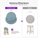 PURPLE LEAF Patio Oversized Backrest Bar Height Stool Set of 2 Outdoor Round Barstools Aluminum Frame Woven Rattan for Indoor Kitchen Dining Bistros Cafe Restaurant