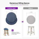 PURPLE LEAF Patio Oversized Backrest Bar Height Stool Set of 2 Outdoor Round Barstools Aluminum Frame Woven Rattan for Indoor Kitchen Dining Bistros Cafe Restaurant