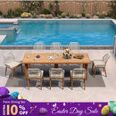 PURPLE LEAF 7/9/11 Pieces Patio Dining Set with Sunbrella Cushions All-Weather Wicker Patio Table and Chairs for Deck, Garden