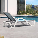 PURPLE LEAF Patio Chaise Lounge Chair Outdoor Plastic Textilene Sun Bathing Recliner Tanning Pool Lounger with 6 Adjustable Position for Outside Beach in-Pool Lawn Poolside