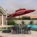PURPLE LEAF Round Cantilever Patio Umbrella Heavy Duty Umbrella for Porch Garden Pool