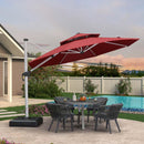 PURPLE LEAF Round Cantilever Patio Umbrella Heavy Duty Umbrella for Porch Garden Pool