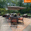 PURPLE LEAF SUNBRELLA Cantilever Umbrella Grey Aluminum Patio Umbrella
