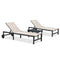 PURPLE LEAF Outdoor Chaise Lounge Chairs Set Recliner Aluminum Adjustable Chair with Wheels and Table for Poolside Beach Patio Reclining Sunbathing Lounger