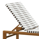 PURPLE LEAF Outdoor Teak Chaise Lounge Chair, Wood Grain Aluminum Outdoor Pool Lounge Chairs with Adjustable Backrest, Breathable Recliner for Patio, Poolside, Garden
