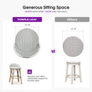 PURPLE LEAF Patio Oversized Backrest Bar Height Stool Set of 2 Outdoor Round Barstools Aluminum Frame Woven Rattan for Indoor Kitchen Dining Bistros Cafe Restaurant
