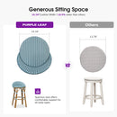 PURPLE LEAF Patio Oversized Backrest Bar Height Stool Set of 2 Outdoor Round Barstools Aluminum Frame Woven Rattan for Indoor Kitchen Dining Bistros Cafe Restaurant