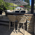 PURPLE LEAF Outdoor Bar Stools Rattan Bar Stools Counter Stools with Back and Cushions  for Patio, Garden, Kitchen