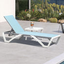 PURPLE LEAF Patio Chaise Lounge Chair Outdoor Plastic Textilene Sun Bathing Recliner Tanning Pool Lounger with 6 Adjustable Position for Outside Beach in-Pool Lawn Poolside