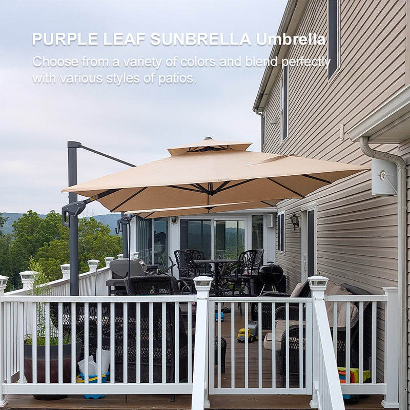 PURPLE LEAF Premium Patio Umbrella Classic SUNBRELLA Cantilever Umbrellas