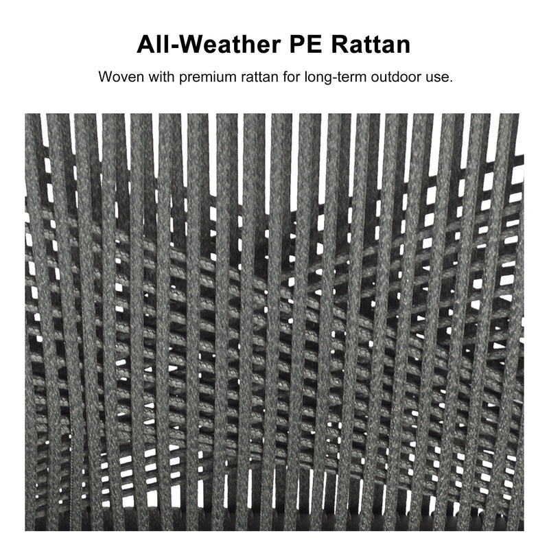 OPEN BOX I PURPLE LEAF Outdoor Dining Chair ×2 All-Weather PE Rattan with Aluminum Frame