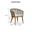 PURPLE LEAF Patio Dining Chairs Set of 2 Aluminum Frame Rattan Dining Chairs with Comfortable Cushions for Deck Garden