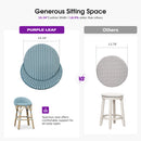 PURPLE LEAF Patio Oversized Backrest Bar Height Stool Set of 2 Outdoor Round Barstools Aluminum Frame Woven Rattan for Indoor Kitchen Dining Bistros Cafe Restaurant