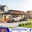 PURPLE LEAF Outdoor Metal Carport Gazebo Bronze Steel Roof Aluminum Frame Shelter for Parking