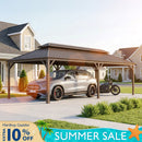 PURPLE LEAF Outdoor Metal Carport Gazebo Bronze Steel Roof Aluminum Frame Shelter for Parking