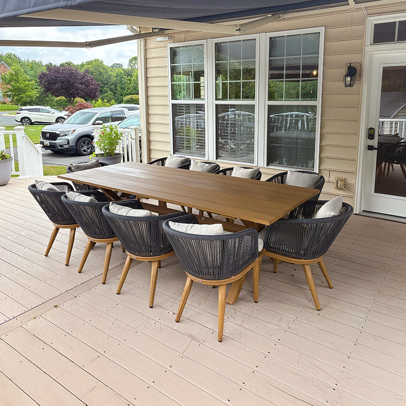 PURPLE LEAF Patio Dining Set for Garden Deck Wicker Table and Chairs Set