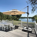 PURPLE LEAF Round Cantilever Patio Umbrella Heavy Duty Umbrella for Porch Garden Pool