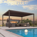 PURPLE LEAF Louvered Pergola Outdoor Adjustable Roof Modern Patio Aluminum Pergola for Deck Backyard Garden Hardtop Gazebo