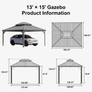 PURPLE LEAF Light Grey Metal Carport with Galvanized Steel Roof Heavy Duty Permanent Outdoor Car Shelter